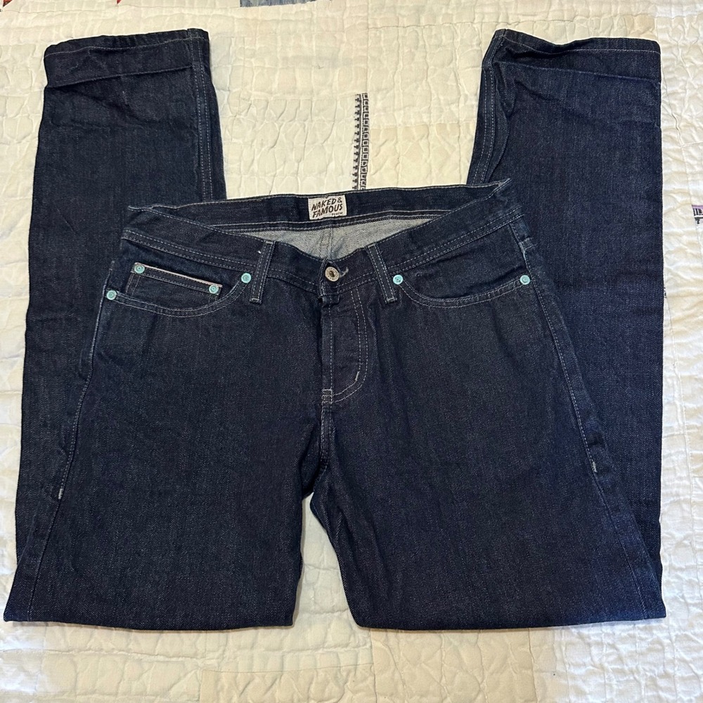 Naked & Famous Weird Guy Indigo Selvedge Jeans 33x32 011083